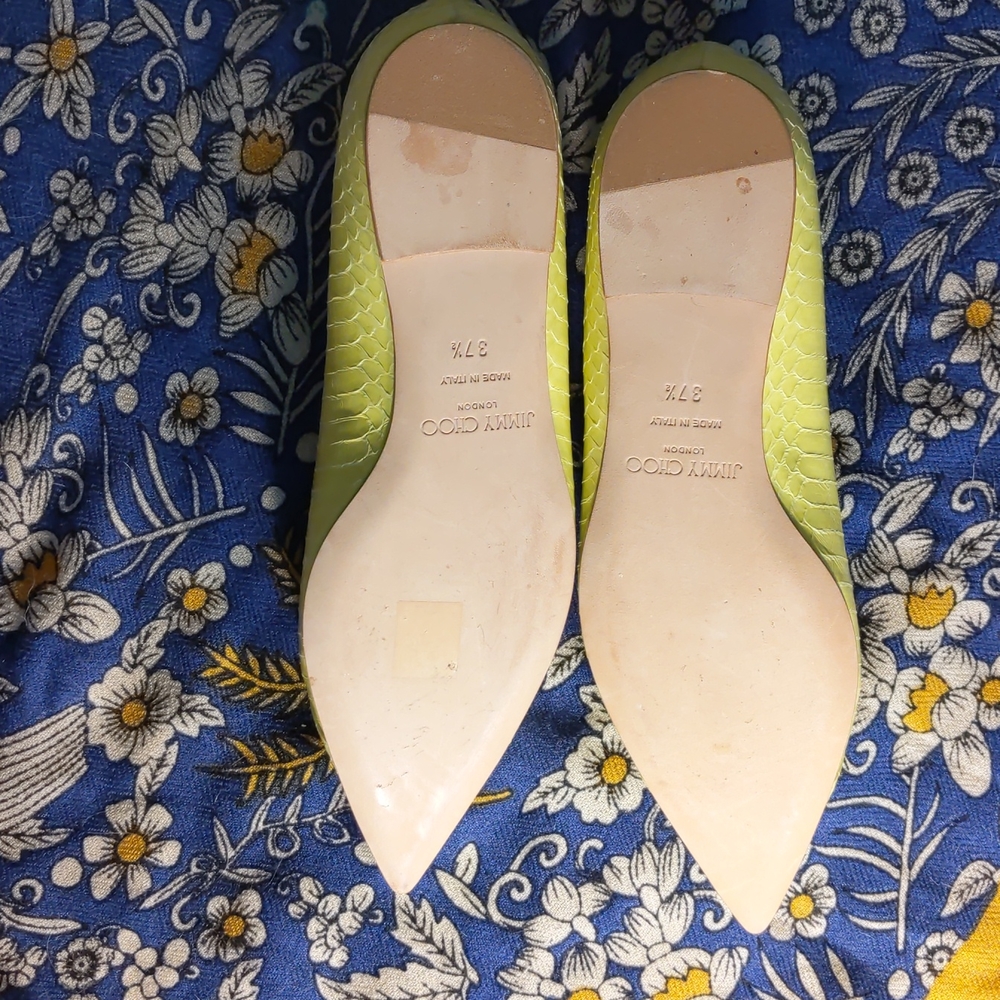 Jimmy Choo Pointed Python Flats - Picture 4 of 7